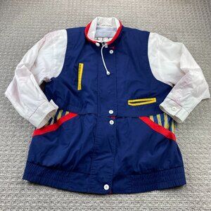 Vintage BRAEFAIR Sport Jacket Women Medium Green Rain Coat Nautical Sailing 90s